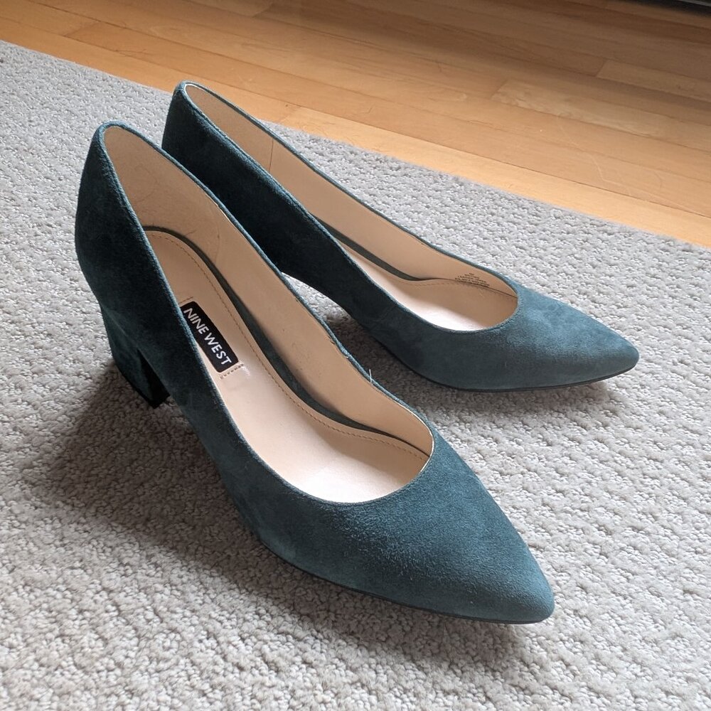 Nine West | Teal Suede Heels | Size 8